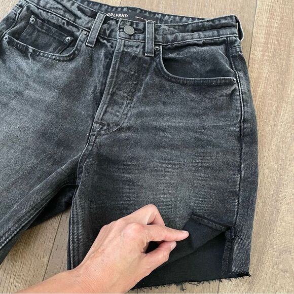 Grlfrnd Karolina High Rise Straight Crop Black Women's Short Jeans Denim - Picture 8 of 12